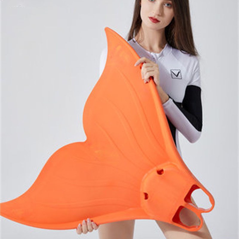 Domestic Mermaid Flipper Women's Silicone Adult Diving Swimming Single Flipper Man Fish Tail Free Training Diving Equipment