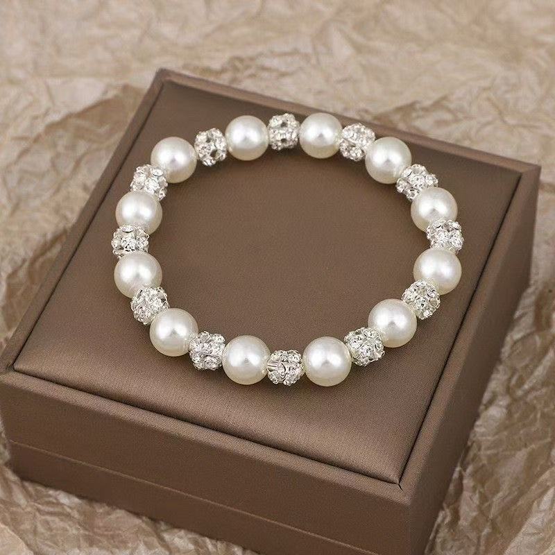 Manta Rose Pearl Bracelet Women's Beaded High-End Niche New Chinese Style Crystal Diamond Ball New Year's Hand Jewelry Wholesale