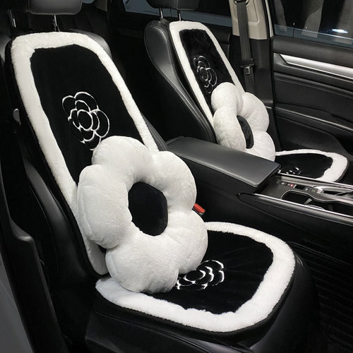 Car seat cushion winter plush four-season universal cartoon cute goddess single-chip car cushion ins internet celebrity seat cover