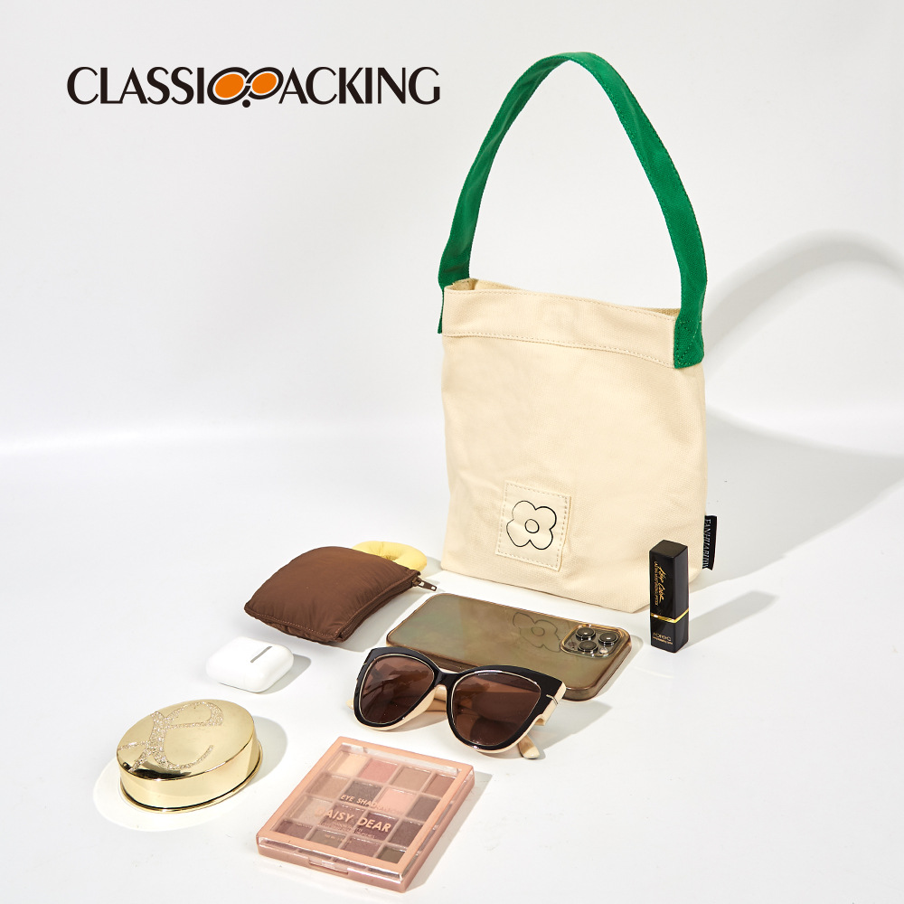 Simple bolsa de lona portátil, solo hombro, bolso diario Cercanías, moda personalizada, logotipo impreso