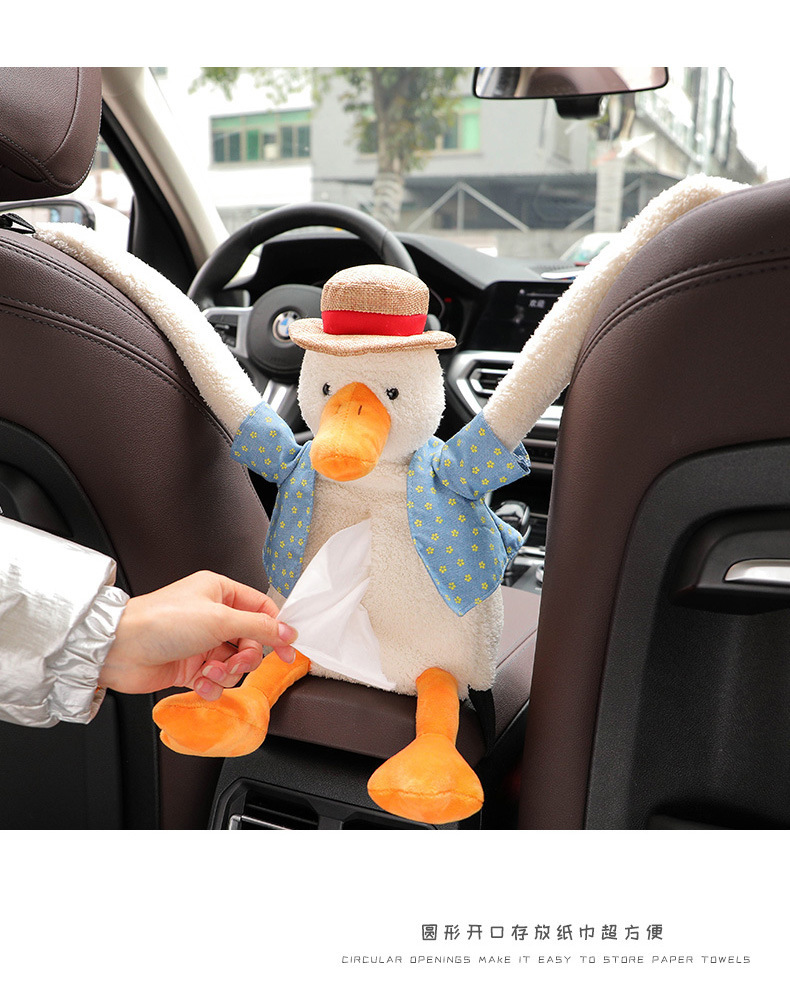 Car-Mounted Tissue Box Hanging Style Trendy Car Tissue Box for Women in the Car Creative Cute Doll Napkin Holder