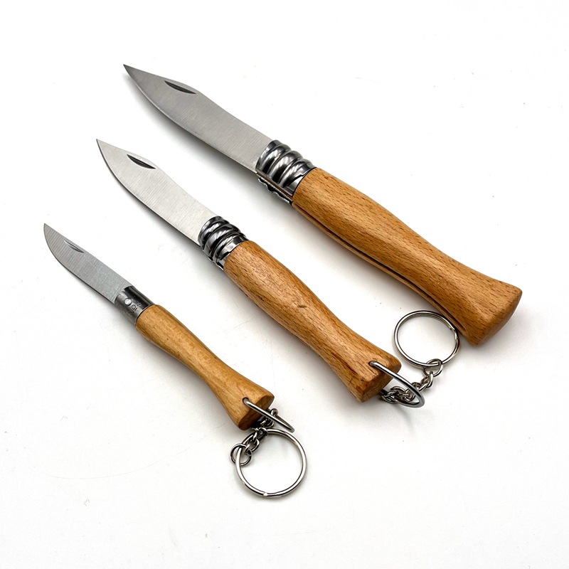 厨房水果刀便携折叠刀木柄安全小刀野外旅行登山刀老款甘蔗随身刀