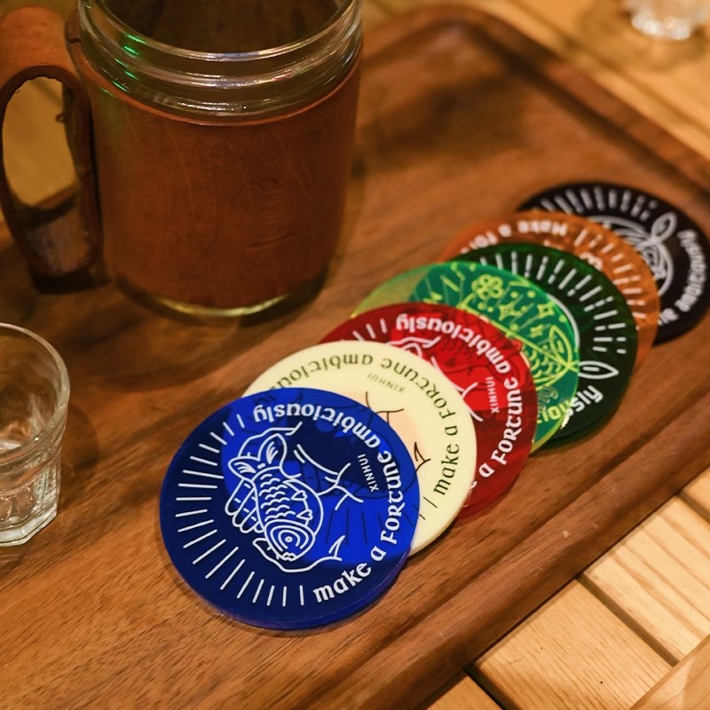 Aislamiento acrílico antideslizante almohadillas de taza dopamina color pequeño hogar decoración en adornos creativos almohadillas de taza personalizados