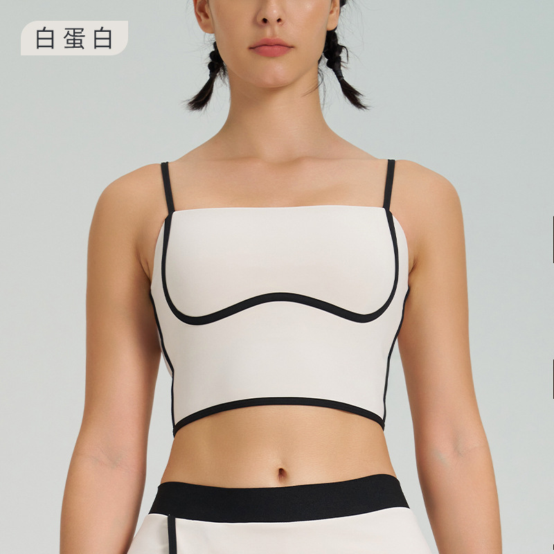 Nuevo chaleco deportivo de secado rápido bloqueador de color Ropa de ropa de yoga para verano de alta elasticidad para mujeres Fitness Shockproof