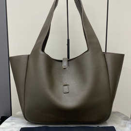 Y家女包新款黑金托特包鹿皮革购物袋手提包单肩腋下包通勤斜跨包