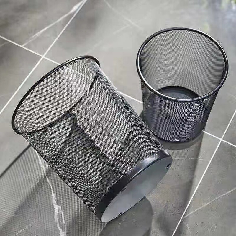 Trash Bin Office Home Large Capacity Dormitory Bedroom Living Room Large Size Metal Trash Bin Barbed Wire Storage Bucket