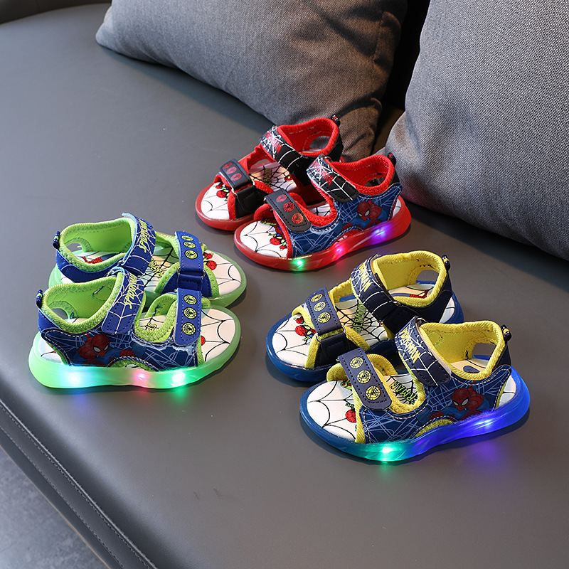 2021 new children's sandals boys bright light luminous shoes small and medium girls with lights beach shoes baby girls toddler shoes
