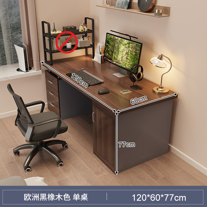 Mesa de escritorio, escritorio de computadora doméstica, escritorio moderno, escritorio de estudio simple, escritorio de estudio grande con estante de almacenamiento