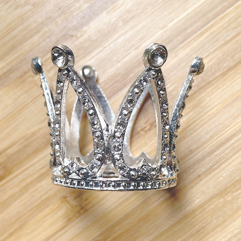 Mini birthday crown cake decoration rhinestone small round crown baking ornaments flowers holiday dress wholesale