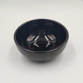 日式韩式陶瓷碗网红斜口碗黑色沙拉碗可改大小印LOGO商用礼品出口