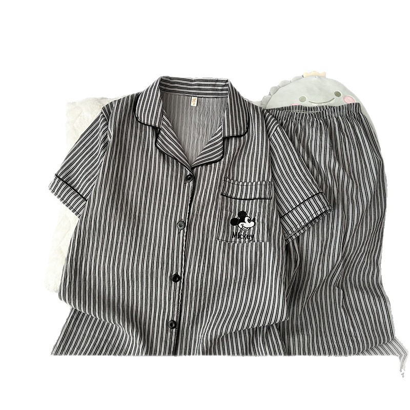 120G nubes de algodón pijamas de mangas cortas pantalones largos set ropa para el hogar entidad al por mayor pedidos de comercio exterior del sudeste asiático TK transfronterizo