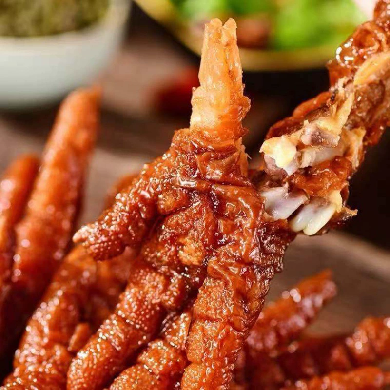 Тигровая кожа и куриные ножки, пряные куриные ножки, тушеные куриные ножки, тушеные приготовленные закуски, повседневные закуски, фабрика куриных ножек знаменитостей в Интернете