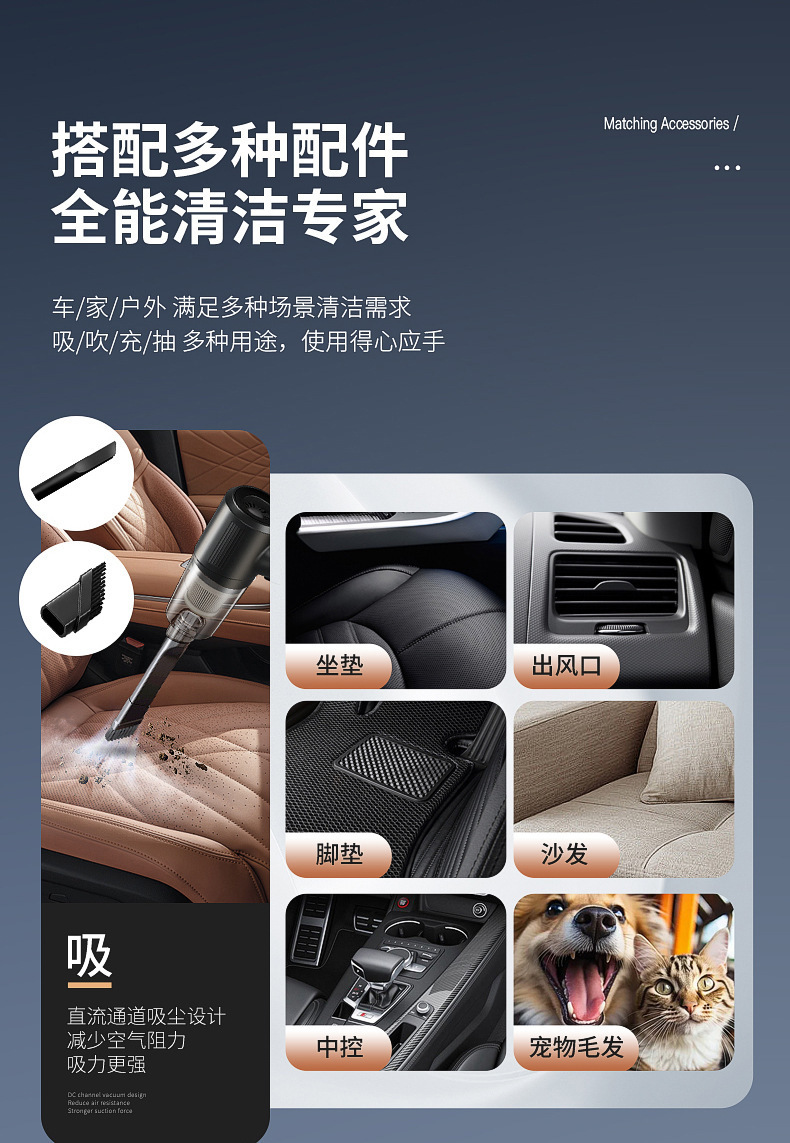 Car Vacuum Cleaner Wireless Multi-Function Handheld Portable Suction and Blowing Integrated Car Vacuum Cleaner High Power Mini