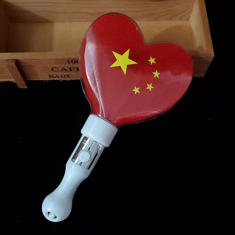 国庆短款五星闪光棒平面七彩国旗爱心荧光棒 演唱会发光礼品批发|undefined