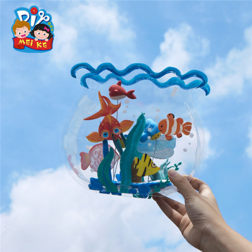 Spring transparent painted aquarium handmade diy kindergarten children's creative art graffiti painting material package