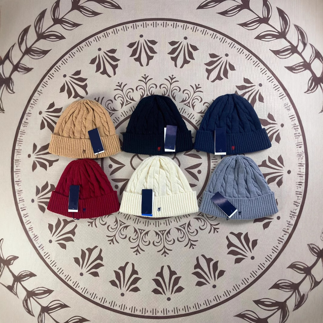 RL Pony Logo Autumn and Winter Cross-Border Cold-Proof Couple's POLO Knit Hat Versatile Embroidered Twisted Warm Pullover Beanie