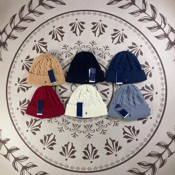 RL Pony Logo Autumn and Winter Cross-Border Cold-Proof Couple's POLO Knit Hat Versatile Embroidered Twisted Warm Pullover Beanie