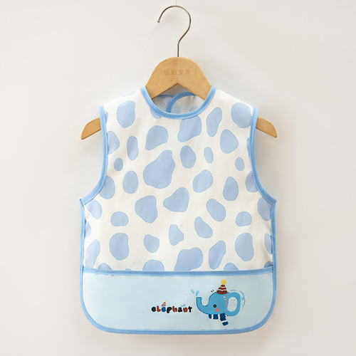 Summer children's smock sleeveless baby waterproof bib rice pocket kindergarten painting clothes women's reverse dressing baby apron