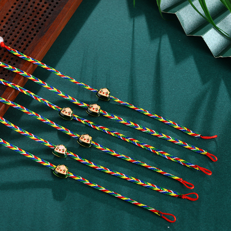 Dragon Boat Festival colorful rope small rice dumplings bracelet baby five-color line hand rope men and children woven red rope