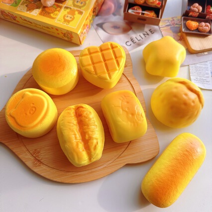 New Foam Mini Bread Small Size Mini Cute Cartoon Heart Star Slow Rebound Stress Relief Toy