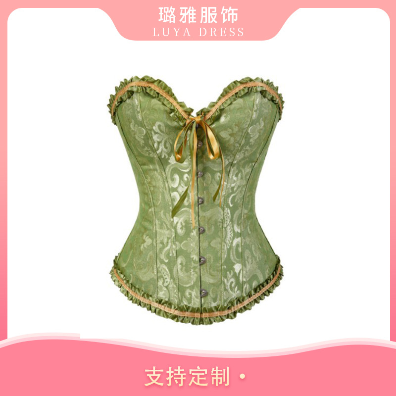 Fábrica al por mayor europea y americana sexy corte corsé vestido de novia ropa interior corsé