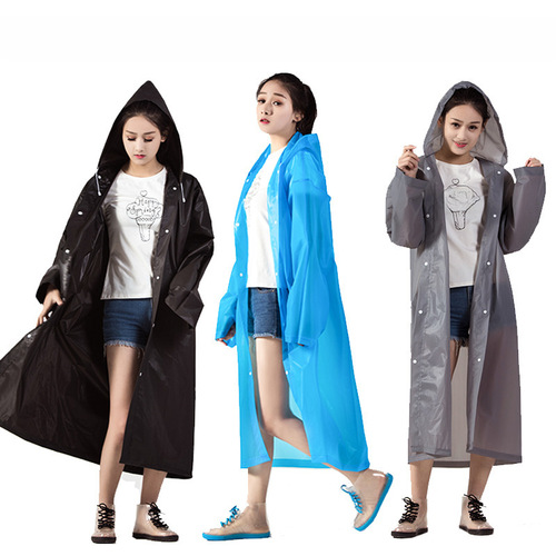 EVA Disposable Raincoat Adult Fashion Travel Outdoor Thick Matte Raincoat Rain Poncho Source Manufacturer Wholesale