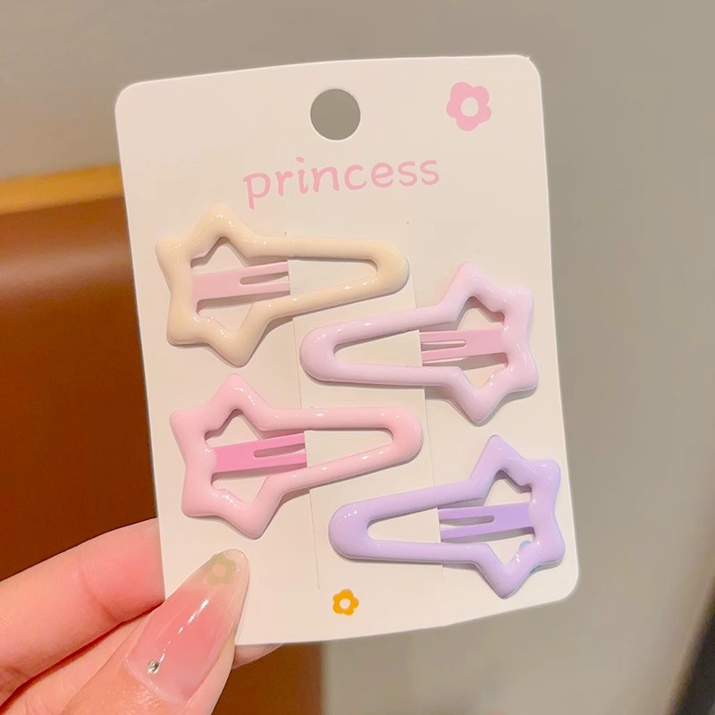 Y2k Horquilla de estrella de dopamina Clip de frente para niños Clip lateral flequillo Horquilla rota Horquilla horquilla horquilla horquilla color bb horquilla accesorios para el cabello