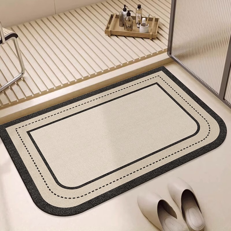 Simple style bathroom floor mat absorbent non-slip household stain-resistant diatom mud floor mat bathroom bathroom toilet door