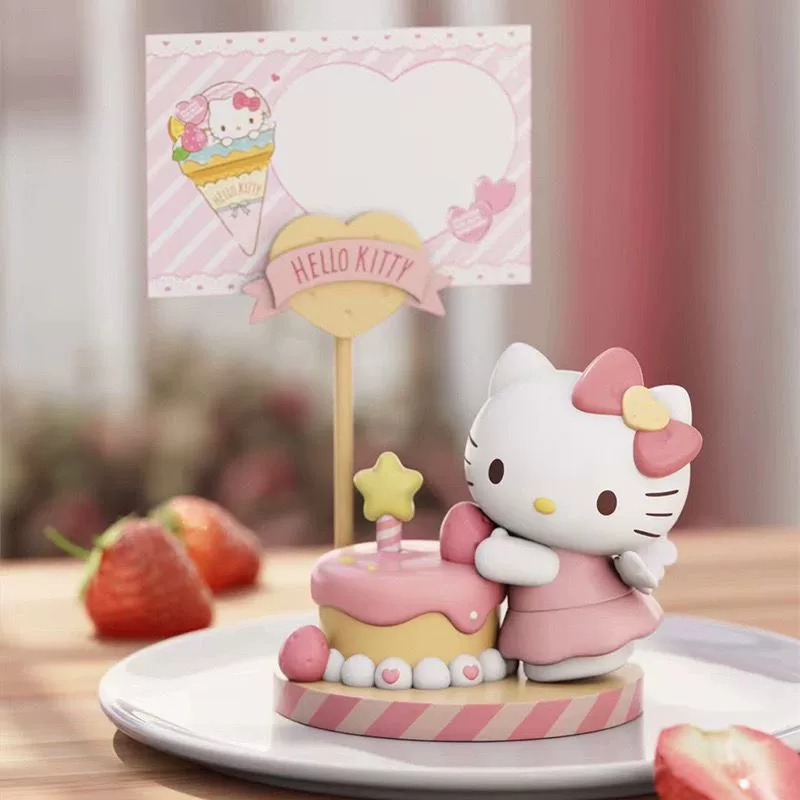 Sanrio: стикеры-закладки в виде десерта, слепой бокс, фигурка Kulomi Melody Yugui dog, настольные стикеры-украшения, подарок на день рождения