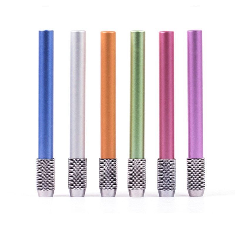 Extensidor de doble cabezal de metal Extensidor de lápiz Cubierta de bolígrafo de acero inoxidable Extensidor de pincel de un solo cabezal Fábrica de postes de madera al por mayor