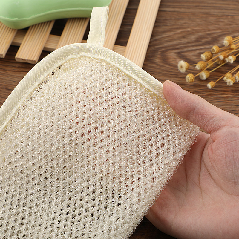 Toalla cuadrada de doble capa de nylon artefacto de baño de los hombres espuma toalla cuadrada de limpieza de la piel de las mujeres BOLA DE BAÑO plegable 22X26