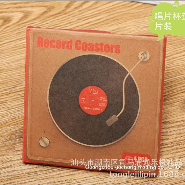 Venta caliente transfronteriza redonda antideslizante de silicona máquina récord montaña Vintage vinilo CD pad placa almohadilla de aislamiento seis piezas