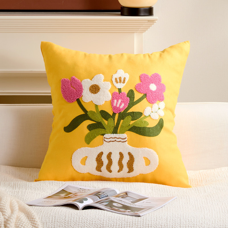 Custom bordado abraza almohada funda dibujos animados lindo dormitorio sala de estar sofá cama cojín ventana flotante almohada de cintura sin núcleo
