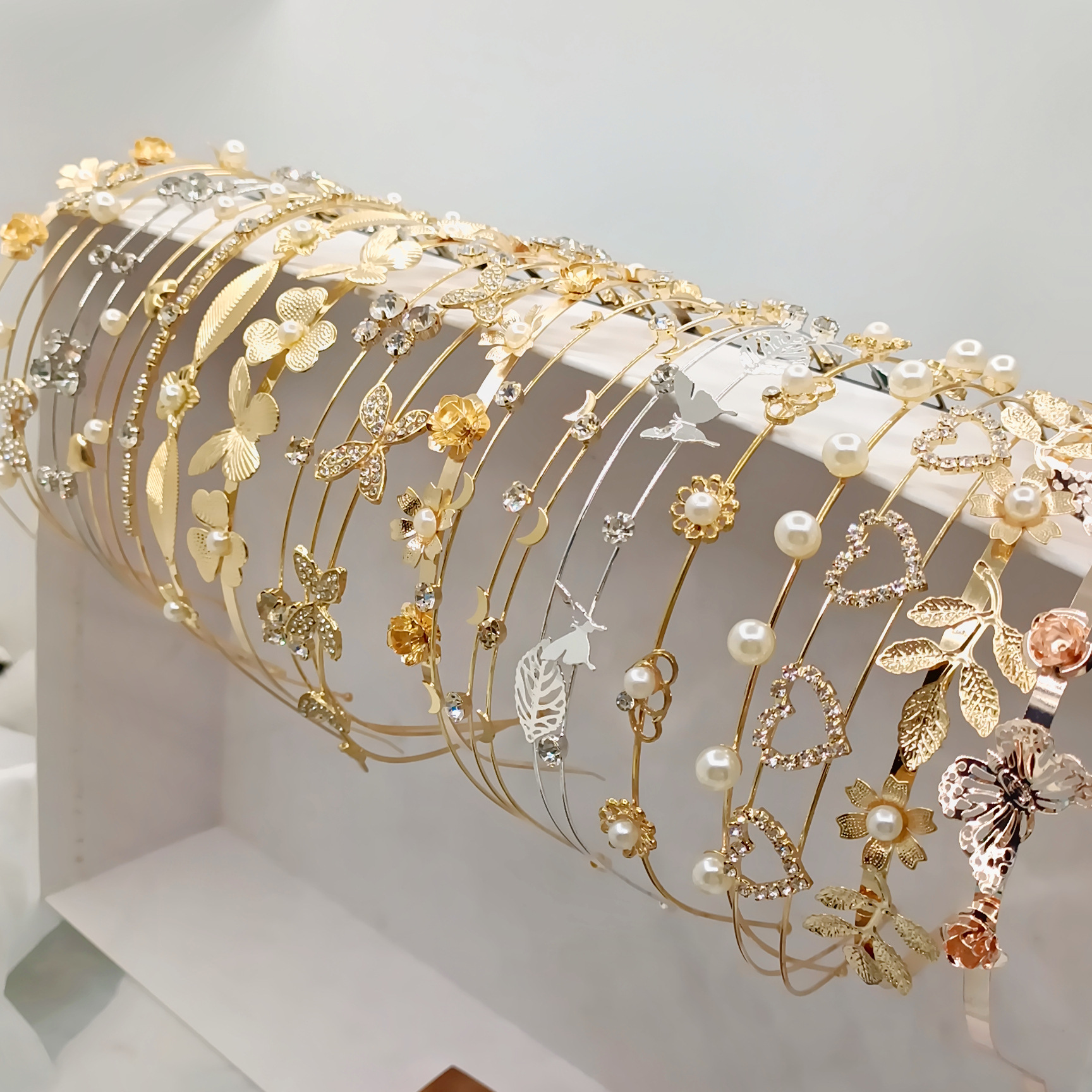 Cerchietto farfalla strass retro fiore metallo accessorio capelli_voghion.com