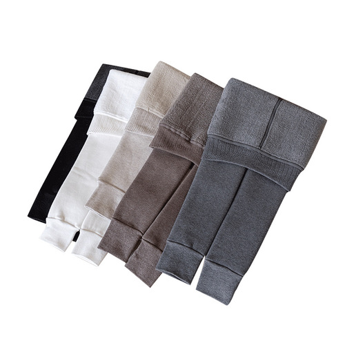 Thermal-lined, thick winter leggings for girls, suitable for outerwear, one-piece plush warm pants for children and big kids, 9-inch length.