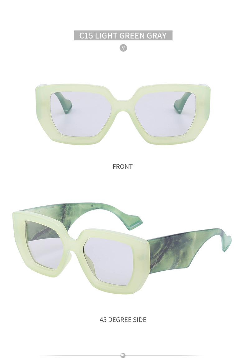 70g Weight Full Frame Glasses Structure Sunglasses Classification PC, UV400 Protection Lens Material Square Glasses Style Street Occasion Geometric Pattern Women'S Gender IG Style Style IG Style Geometric PC UV400 Protection Square Full Frame Women's Sunglasses 7
