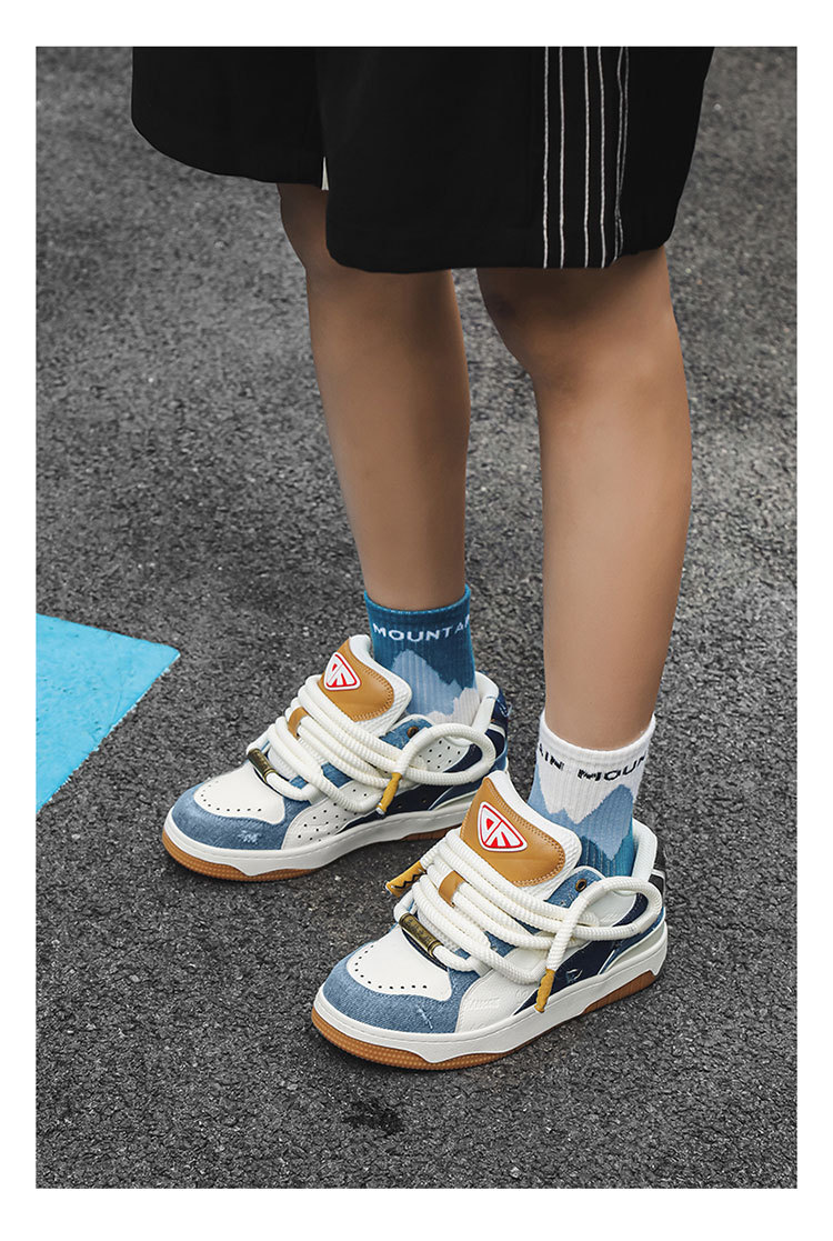 Unisex Denim Trainers For Summer Versatile Breathable Sneakers_voghion.com