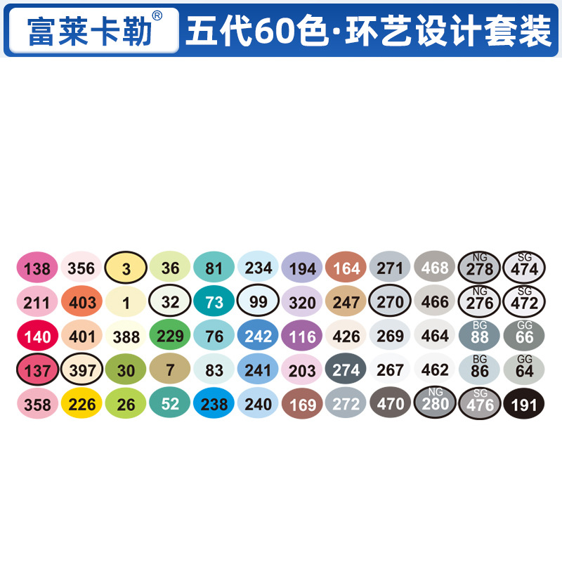 Arte circular de cinco generaciones 60 colores