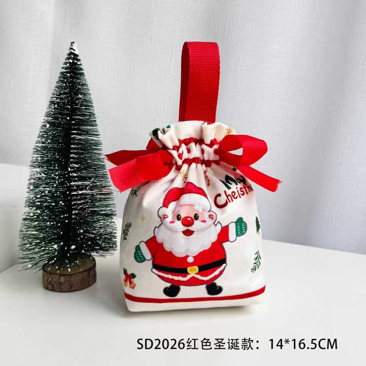 Bolsas de lona de Navidad bolsas de paquete de bolsas de regalo de boca apretada muñeco de nieve nochebuena 2024 regalo de mano