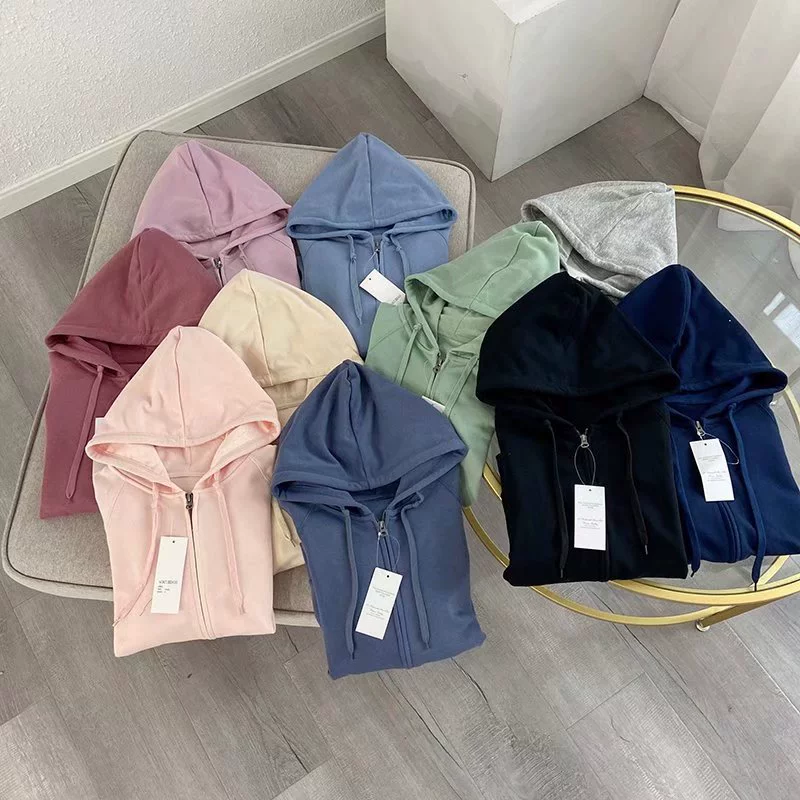 Женский кардиган с длинными рукавами и капюшоном, весна 2024, в преппи-стиле, однотонный топ, модный стиль 443463