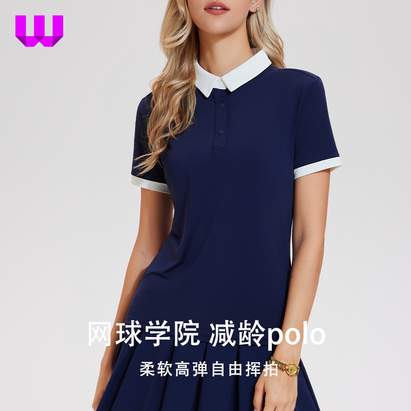 Women's Short-Sleeve Polo Shirt, Quick-Dry T-Shirt for Outdoor Golf, Casual Slim-Fit Tennis Wear, Quick-Dry Tennis Top Women's Short-Sleeve Polo Shirt, Quick-Dry T-Shirt for Outdoor Golf, Casual Slim-Fit Tennis Wear, Quick-Dry Tennis Top