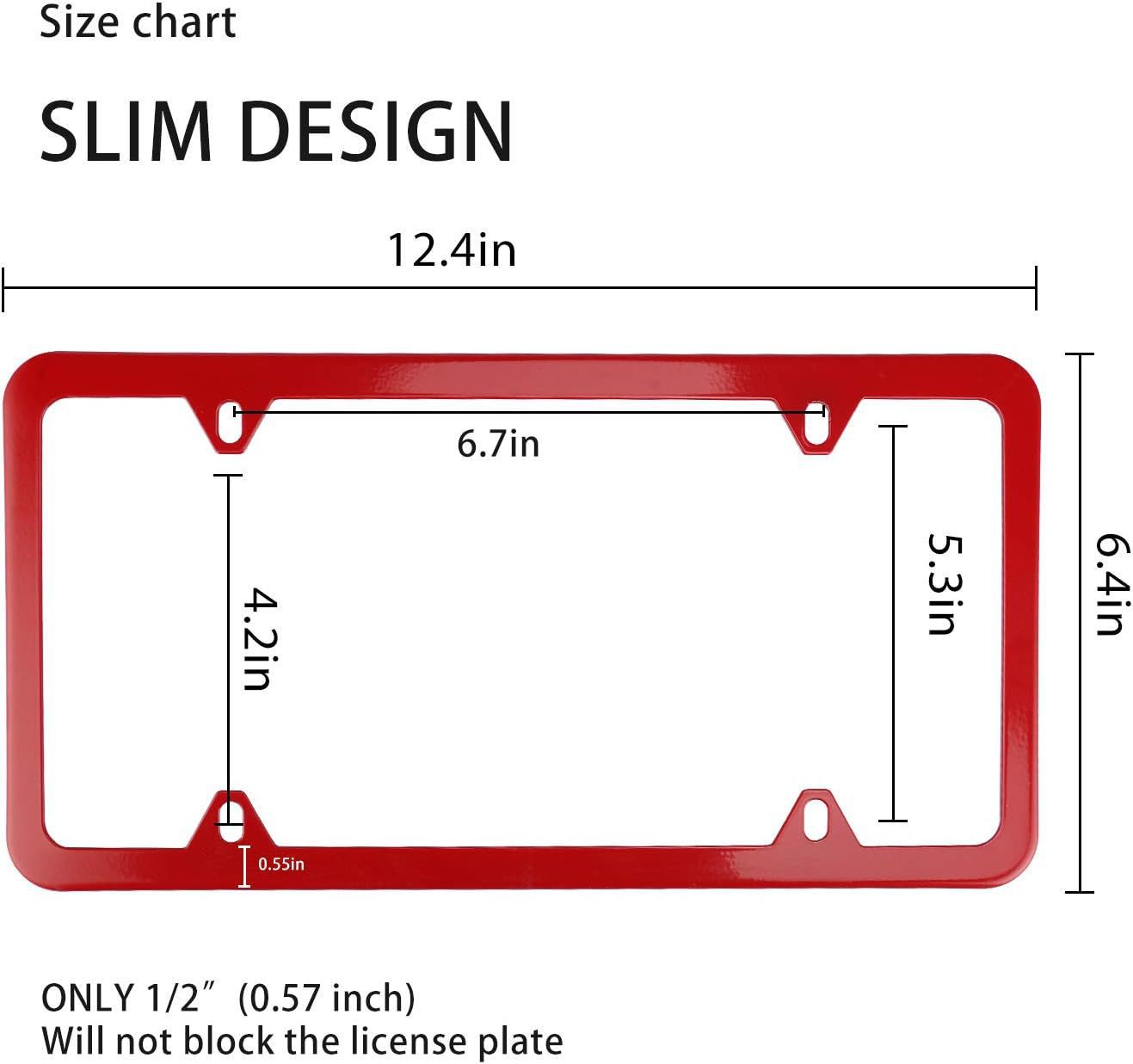 Factory Direct Sales 4-Hole American License Plate Frame Stainless Steel American License Plate Frame with Accessories Cross-Border Amazon