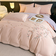 秋冬新款纯棉全棉长绒棉磨毛不掉毛高端礼盒四件套-繁花似锦