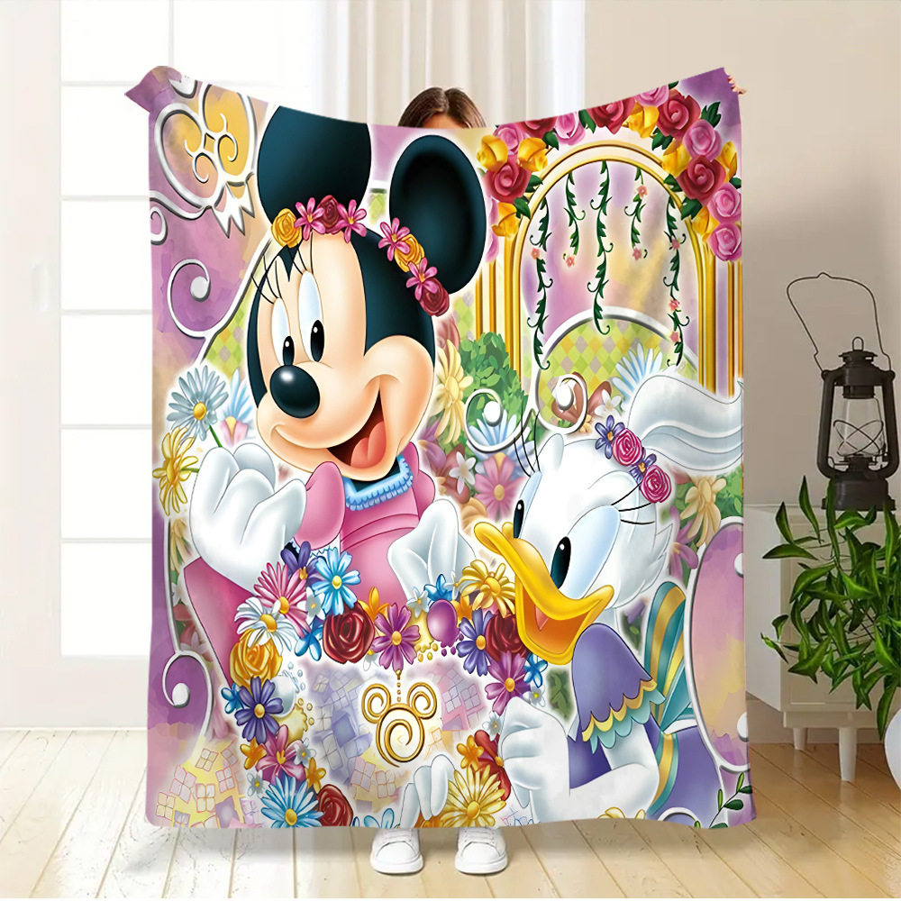 Transfronterizo TEMU Mickey Mouse flange manta suave cálida Mickey Mickey Mouse manta animada