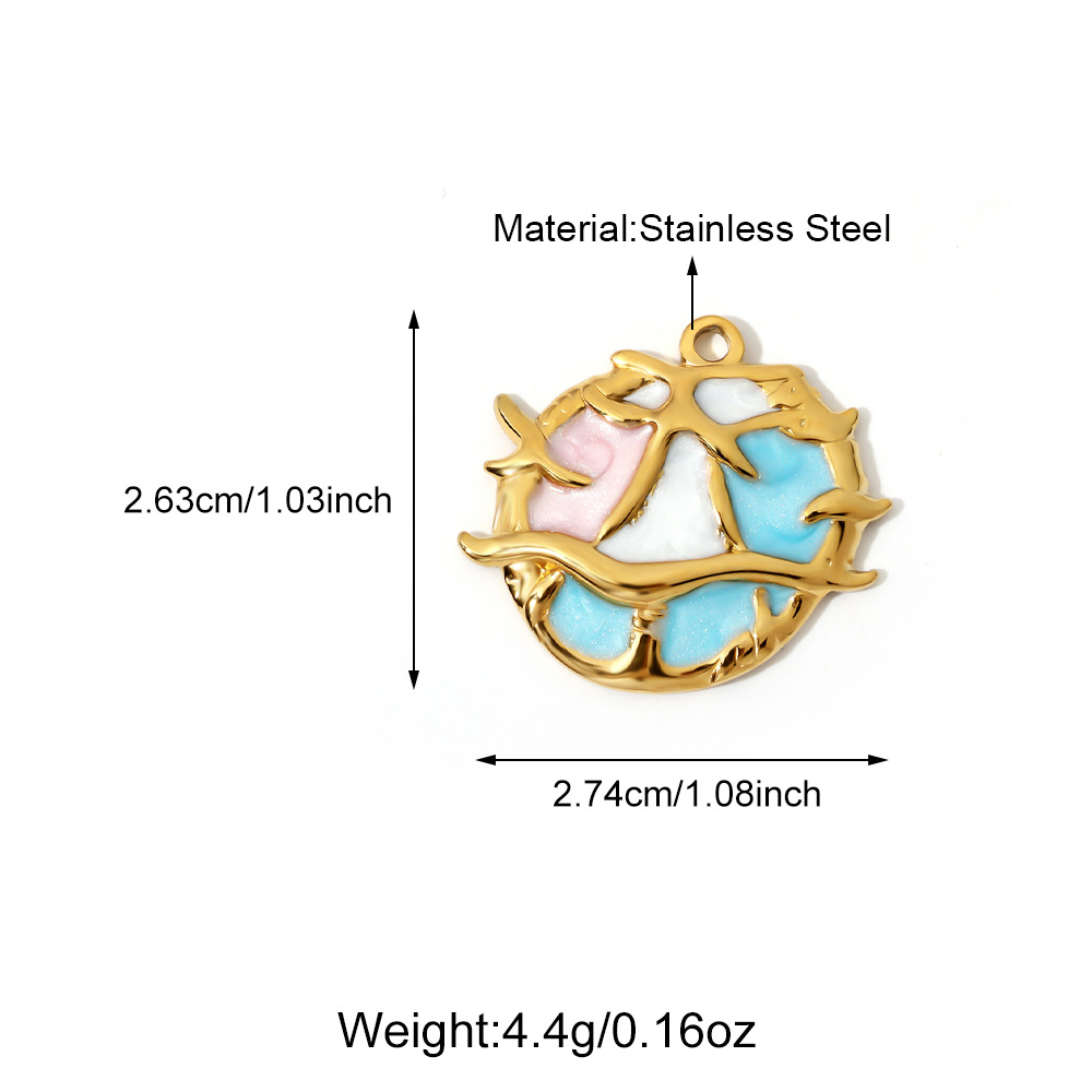 4g Weight Pendant Jewelry Making Type Charms Classification 1 Piece Quantity 304 Stainless Steel Material Shell Pattern All Seasons Season Polished Finish Plating Design Beach Style 1 Piece 304 Stainless Steel Shell Polished Pendant Charms 25
