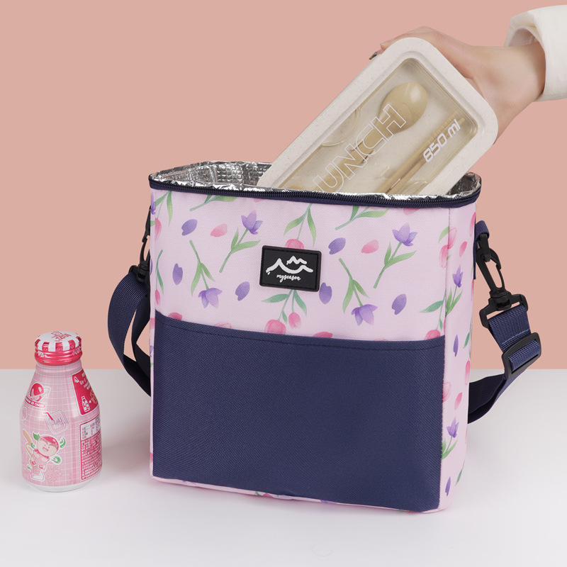 Nueva bolsa de aislamiento de color a juego, bolsa de hielo de picnic, bolsa de arroz con cinturón de mano, bolsa de lonchera grande de papel de aluminio, bolsa de comida para acampar