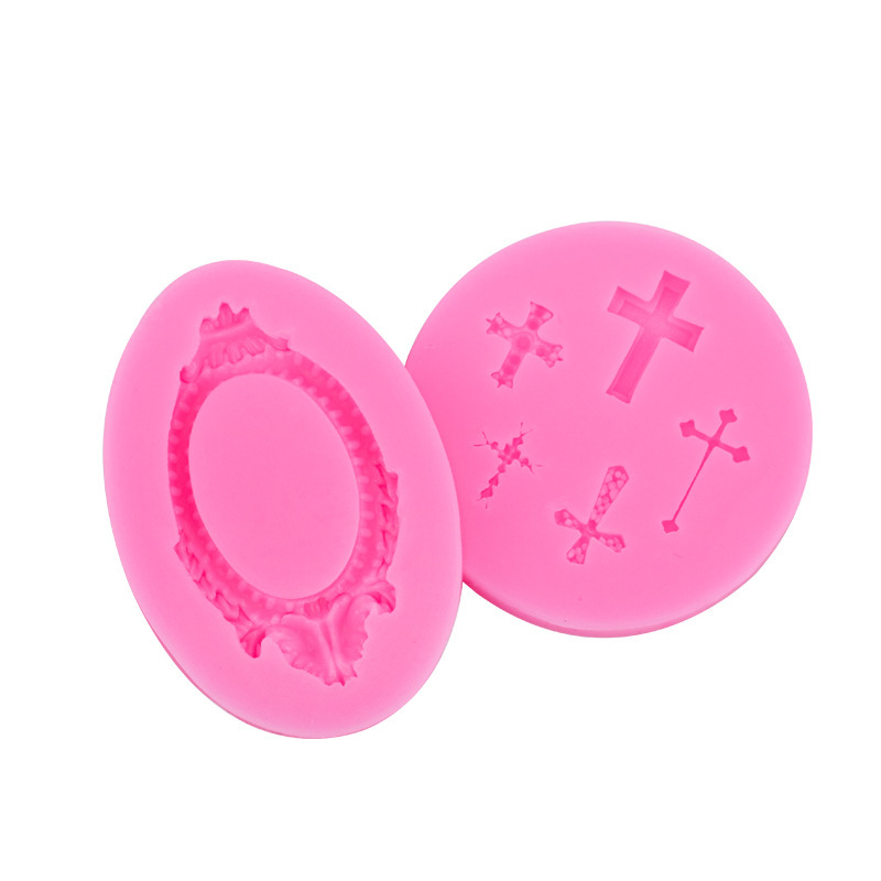 Retro en relieve marco de fotos flor ventana molde de silicona DIY creativo para hornear Decoración Accesorios fondant cake Decoration