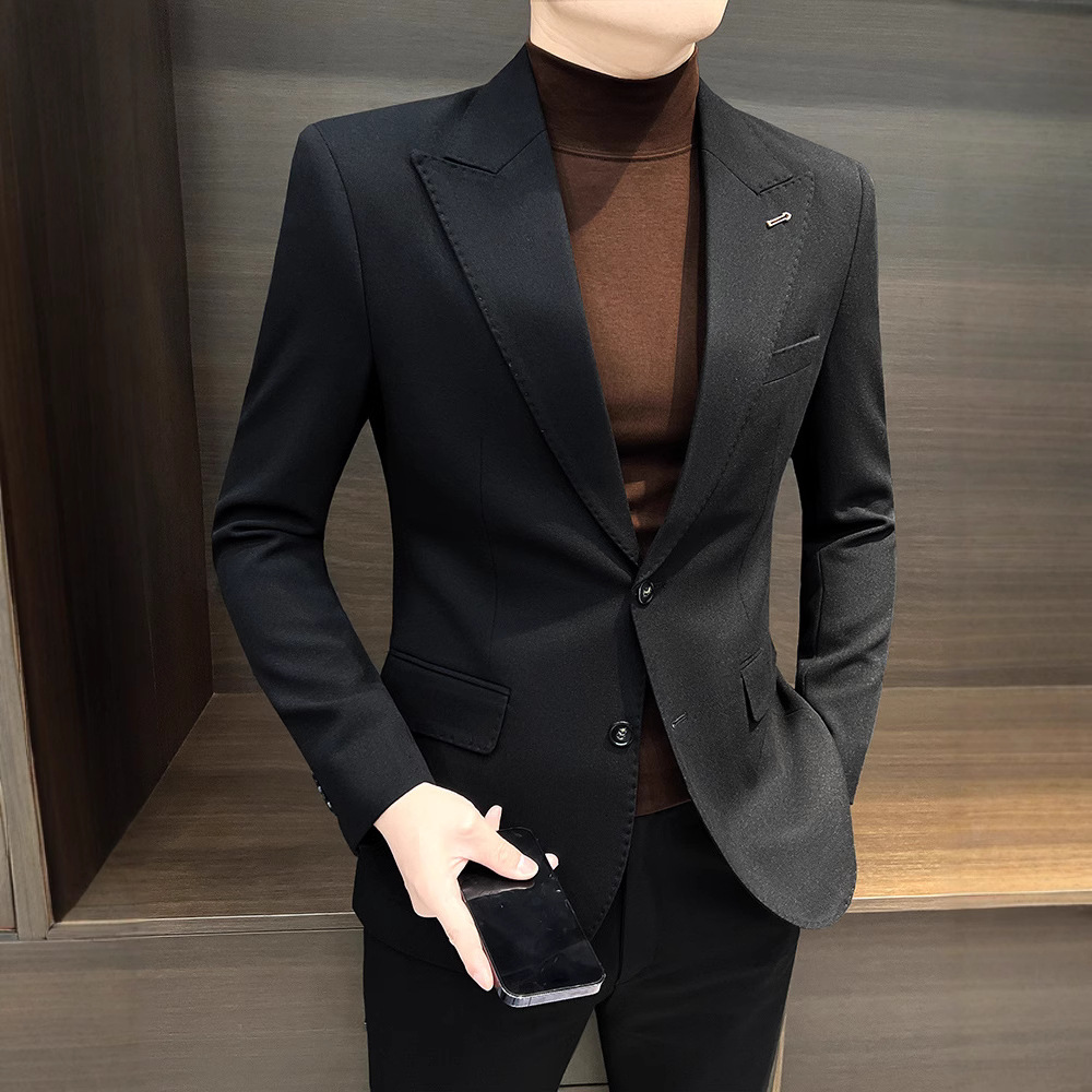 YIPI SHUAI 세트 재킷 남자 가을 겨울 남자 톱 2024 뉴 비즈니스 높은 감각 캐주얼 세트 남성