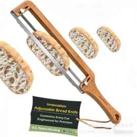 现货木质面包刀带手柄烘培吐司分片切割锯可调节面包锯齿刀面包刀