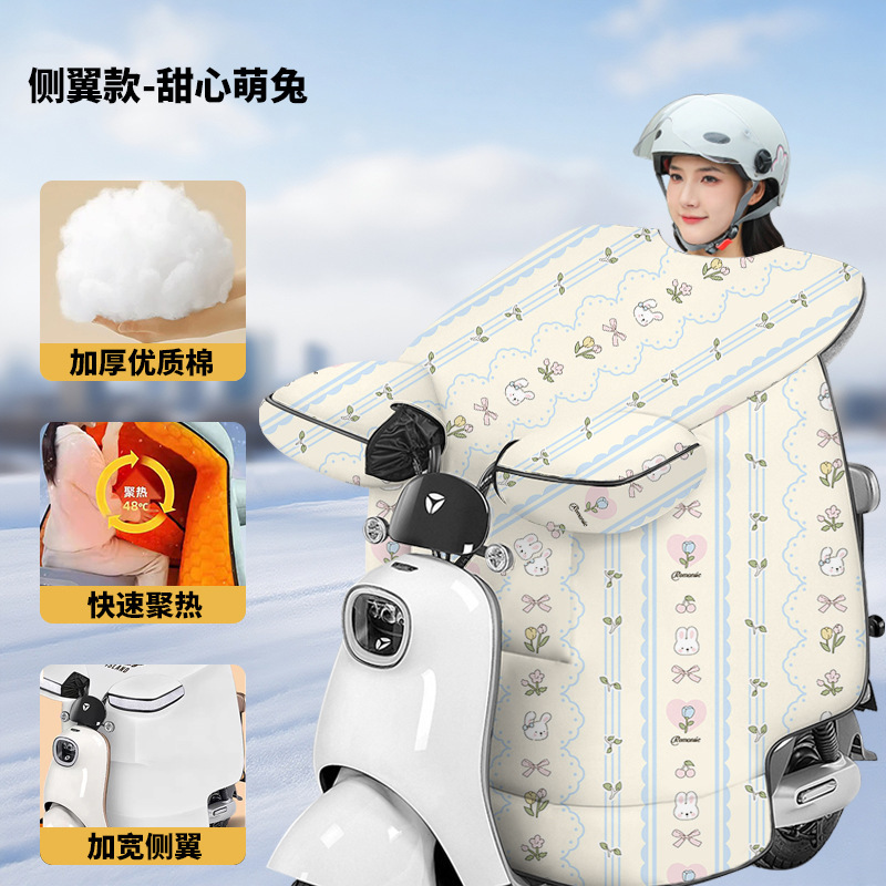 電動自転車用冬用親子風よけカバー、厚手のフリース裏地付き、防風カバー、電動自転車用風よけ、電動バイク用二人乗り風よけ|undefined